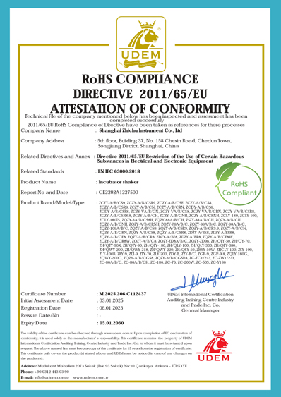 Certificats ROHS